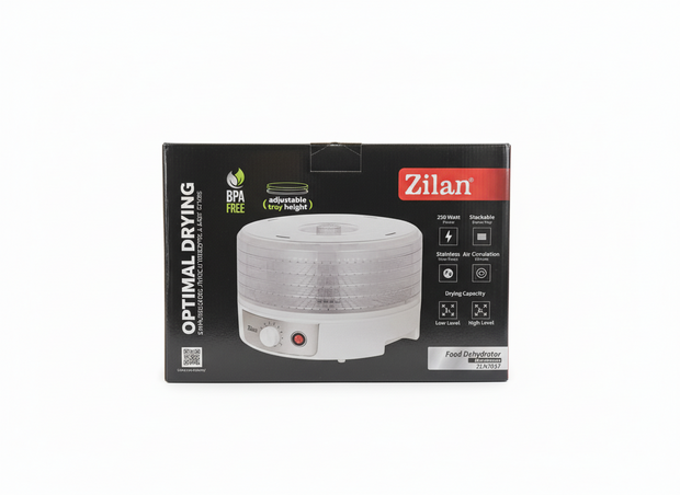 Zilan Voedseldroger ZLN2037 -5 Lagen -250W-BPA vrij -Tot 2 Liter Fruit, Groente, Vlees & Kruiden Drogen