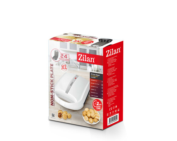 Zilan ZLN2809 Notenkoekjesmaker - Wafelnootjes maker -1400 W - Cake Pop Maker-Anti-aanbak & Cool-Touch -Wit