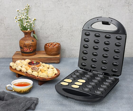 Zilan ZLN-2816 Notenkoekjesmaker XL - Wafelnootjes maker -1600 W -Cake Pop Maker-Anti-aanbak & Cool-Touch -Zwart