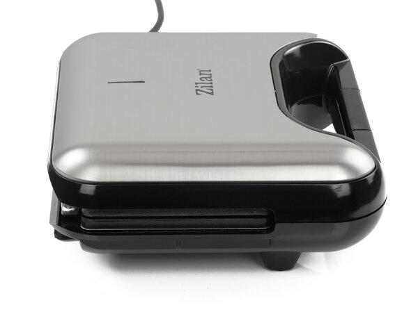 Zilan 5-in-1 Sandwich Maker (800 W) -Grill, Wafel, Panini & Nutty Platen -Non-stick Contactgrill Set -Zwart/Zilver