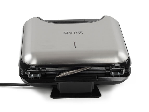 Zilan 5-in-1 Sandwich Maker (800 W) -Grill, Wafel, Panini & Nutty Platen -Non-stick Contactgrill Set -Zwart/Zilver
