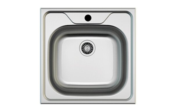 Z-INOX RVS Spoelbak 50x50 cm &ndash; Inbouw Gootsteen &ndash; RVS Keukenspoelbak &ndash; Kraangat 3,5 cm &ndash; Compacte Spoelbak &ndash; Zilver