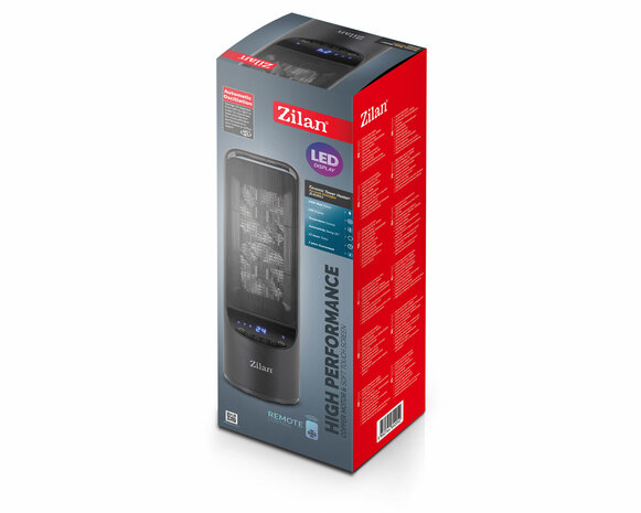 Zilan Keramische Torenkachel &ndash; 2000W &ndash; Elektrische Kachel &ndash; Thermostaat 10-35&deg;C &ndash; Afstandsbediening &ndash; Oscillatie &ndash; Timer &ndash; LED Display &ndash; Zwart