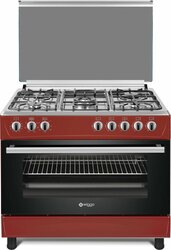 Wiggo WO-E903R(RX) Serie 3 - Gasfornuis - Rood Rvs