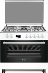 Wiggo WO-E909R(WX) Serie 9 - Gasfornuis - Wit Rvs