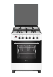 Wiggo WO-E639R(WX) - Serie 9 - 60 cm - Gasfornuis - Wok - Wit Rvs
