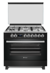 Wiggo WO-E969R(BX) Serie 9 - Gasfornuis - Zwart Rvs