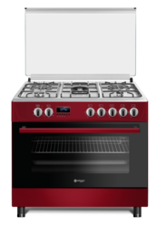 Wiggo WO-E909R(RX) Serie 9 - Gasfornuis - Rood Rvs