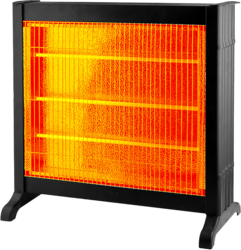 Floria Quartz Heater 2100W – Infrarood Straalkachel – 3 Warmtestanden – Regelbare Thermostaat – Omvalbeveiliging – Zwart